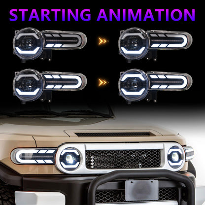 Full LED Headlights Assembly For Toyota FJ Cruiser 2007-2021