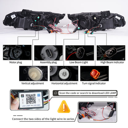 (US ONLY) OLM RGB Full LED Headlights Assembly For 10th Gen Honda Civic 2016-2021