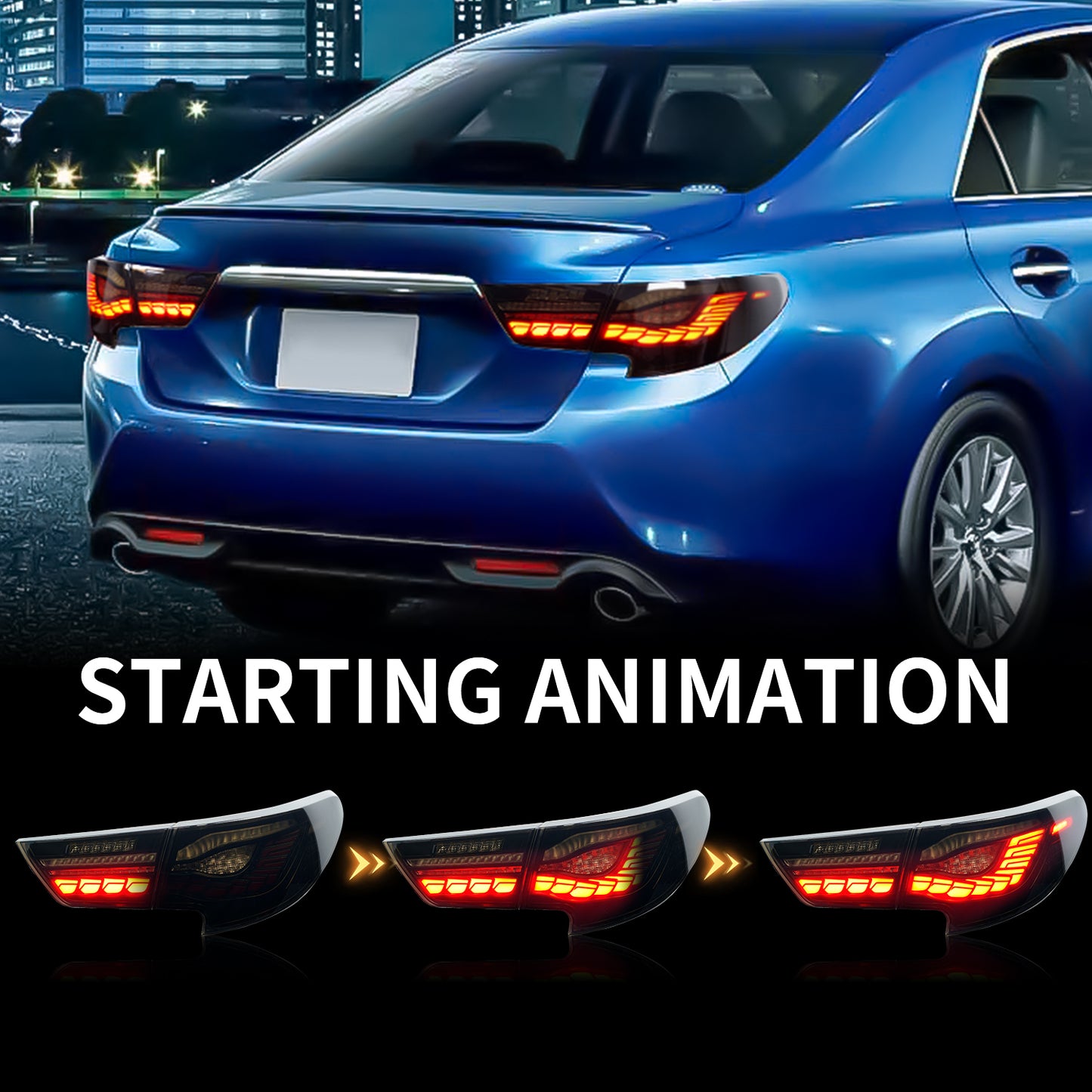 Full LED Tail Lights Assembly For Toyota Reiz/Mark X 2014-2017