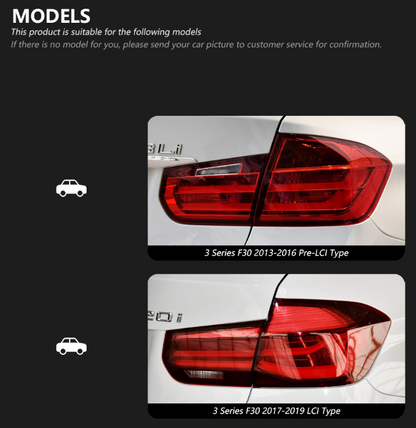 Full LED Tail Lights Assembly For BMW 3 Series F30 F35 2013-2018(New 5-Series style)