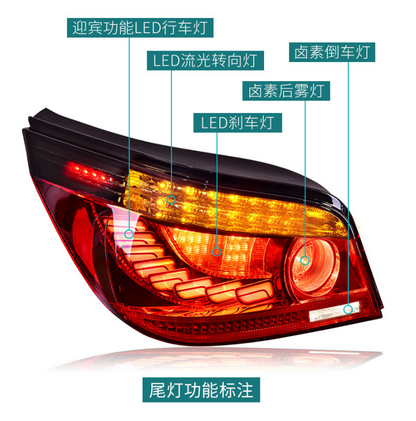 Full LED Tail Lights Assembly For BMW 5 series E60 2003-2010