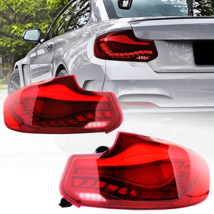 Full LED Tail Lights Assembly For BMW 2 series F22 F23 F87 2014-2020,Smoked&Red