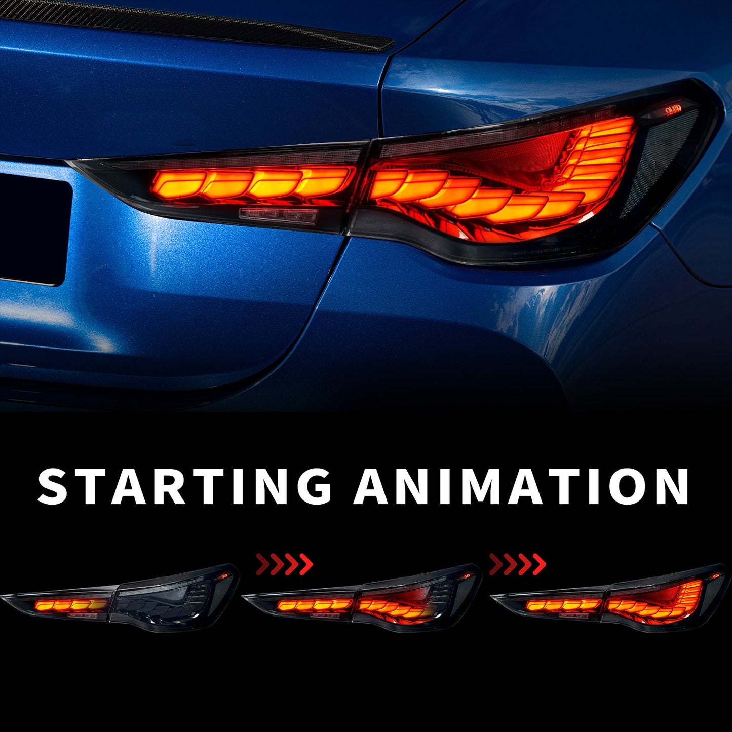 Full LED Tail Lights Assembly For BMW 4 series G22 G23 G26 2020-2022,Red