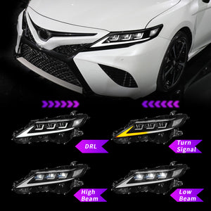 Full LED Headlights Assembly For Toyota Camry 2018-2022,US version