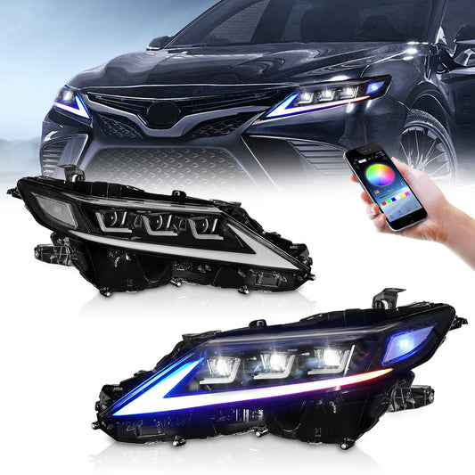 Full LED Headlights Assembly For 8th Gen Toyota Camry 2018-2023,RGB