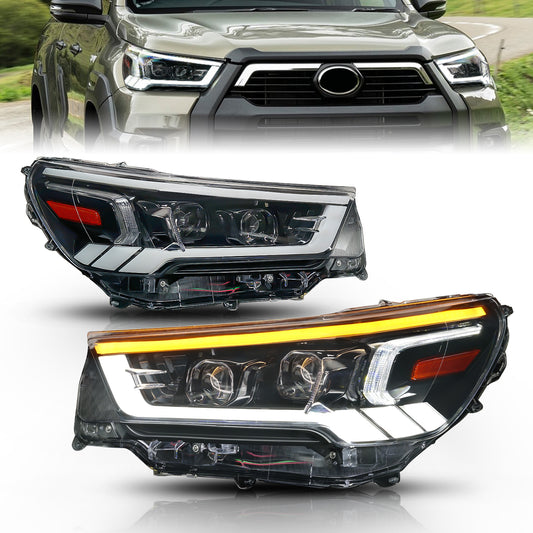 Full LED Headlights Assembly For Toyota Hilux 2021-2023