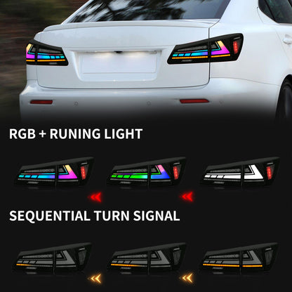 Full LED Tail Lights Assembly For Lexus Sedan IS250 2006-2012,RGB