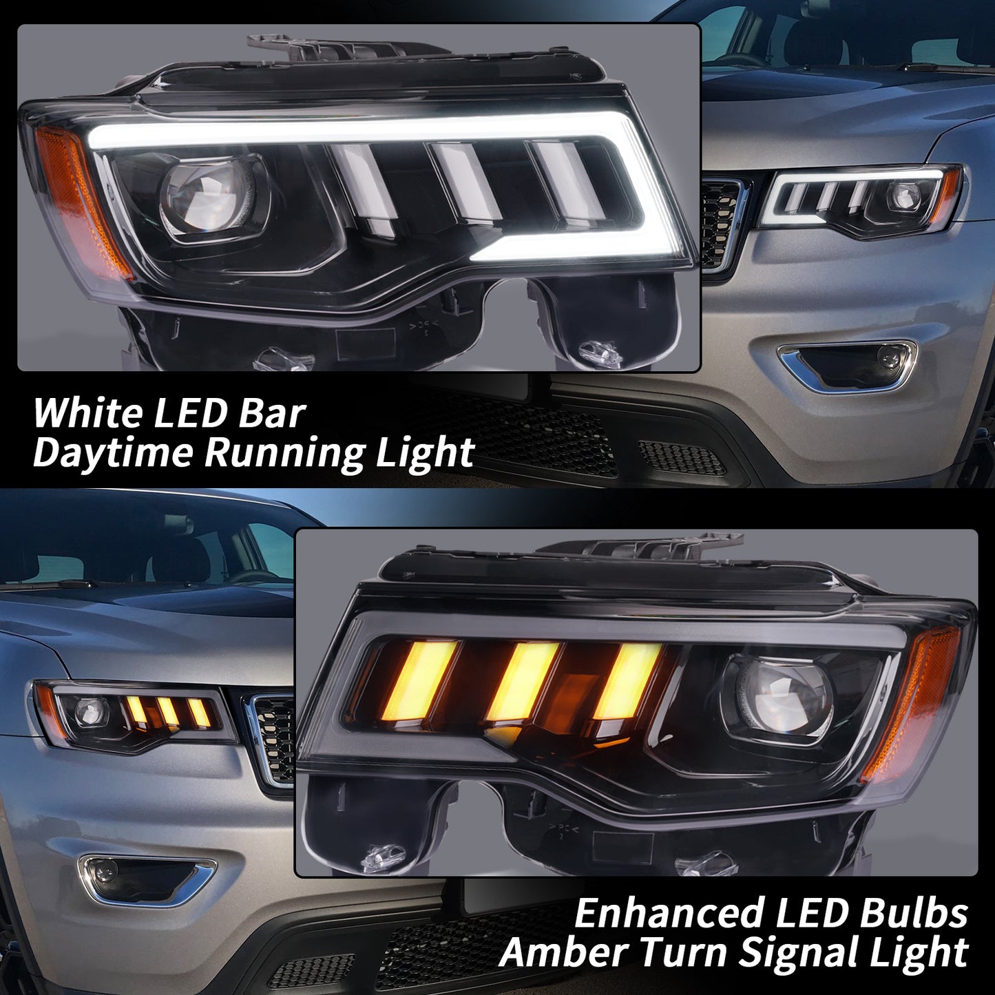 LED Projector Headlights Assembly For Jeep Grand Cherokee 2017-2021