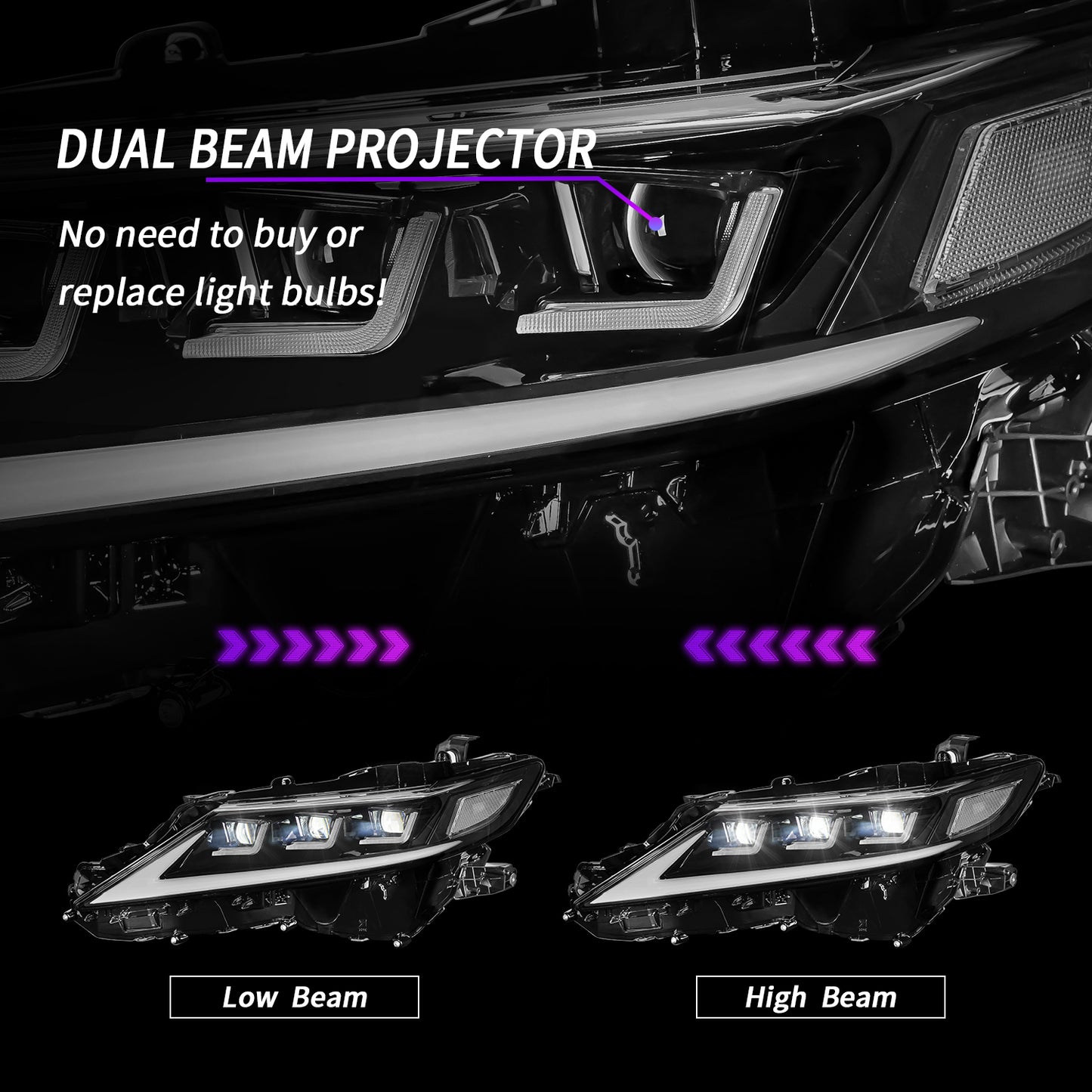 Toyota Camry 2018-2022용 전체 LED 헤드라이트 어셈블리