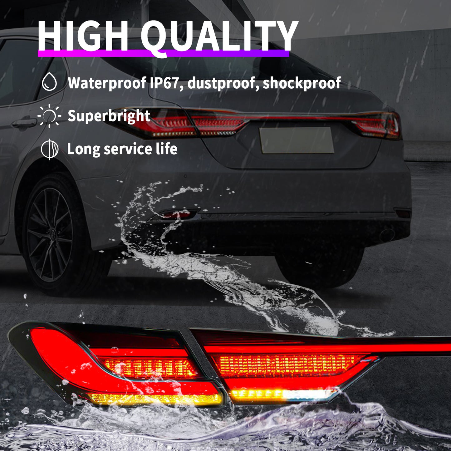 Full LED Tail Lights Assembly For Toyota Camry  2018-2023,with trunk light