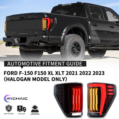 Full LED Tail Lights Assembly For Ford F-150 XL STX 2021-2023,Smoked