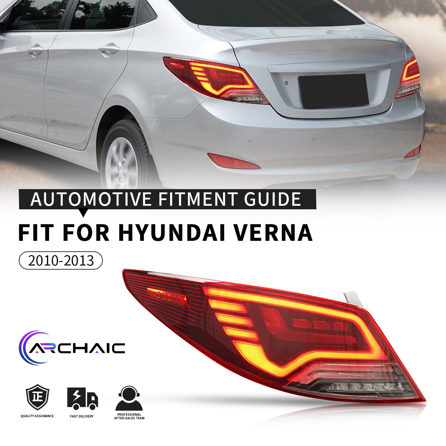 Full LED Tail Lights Assembly For Hyundai Verna 2010-2013