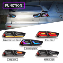 Carregar imagem no visualizador da galeria, Full LED Tail Lights Assembly For Mitsubishi Lancer EVO X 2008-2020,RGB DRL
