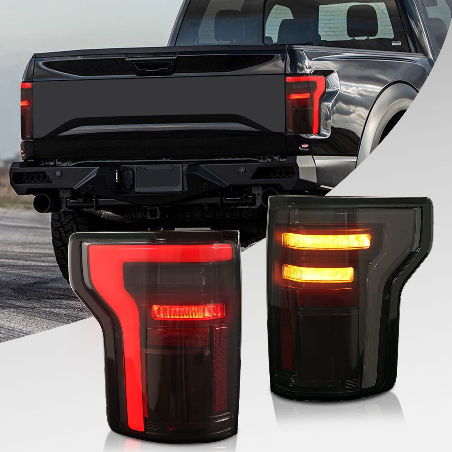 Full LED Tail lights Assembly For Ford F-150 2015-2020