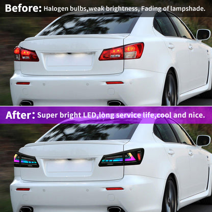 Full LED Tail Lights Assembly For Lexus Sedan IS250 2006-2012,RGB
