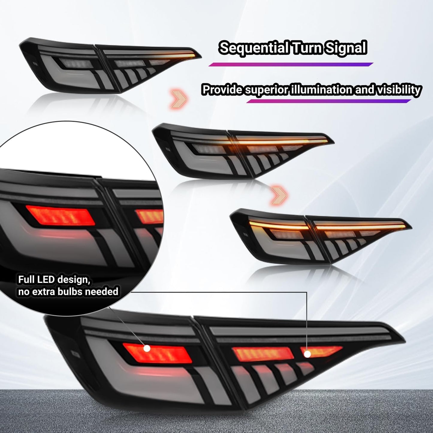 Full LED Tail Lights Assembly For 11th Gen Honda Civic Sedan 2021-2023,RGB DRL