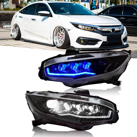 Voll-LED-Scheinwerfer für Honda Civic der 10. Generation 2016–2021