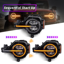 Загрузить изображение в средство просмотра галереи, Raptor Version Full LED Headlights Assembly For Ford Bronco  2021-2023 2/4-Door

