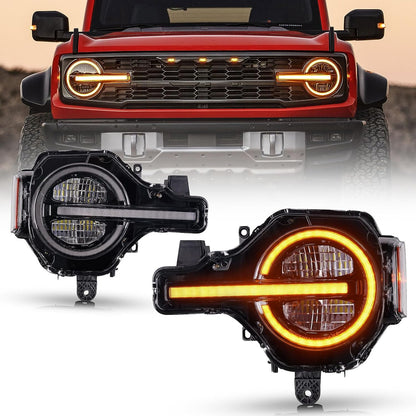 Raptor 버전 Ford Bronco 2020-2023 2/4 도어용 전체 LED 헤드라이트 어셈블리