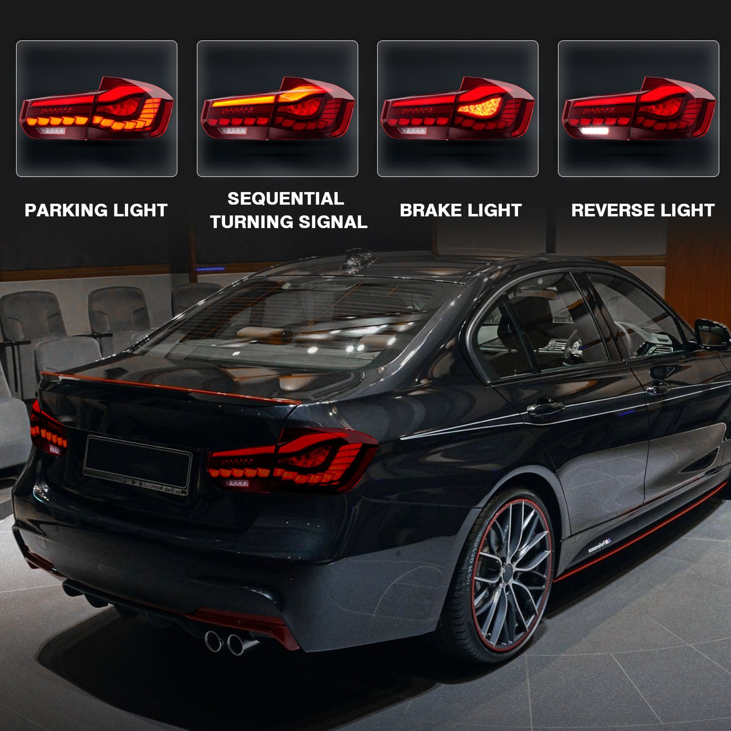 BMW 3 시리즈 M3 F30 2013-2018년을 위한 가득 차있는 LED 꼬리 빛 회의
