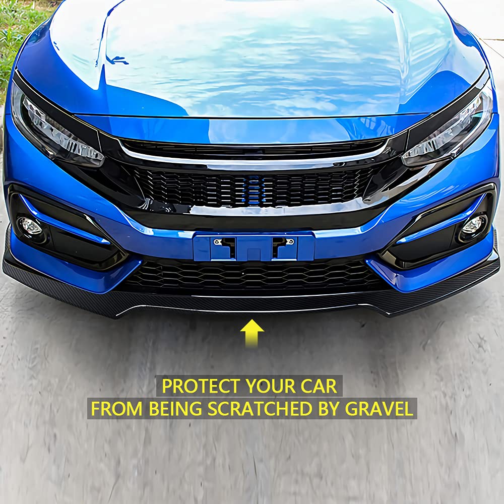 Front Bumper Lip Spoiler For Honda Civic 2016-2022(Carbon Fiber Print)