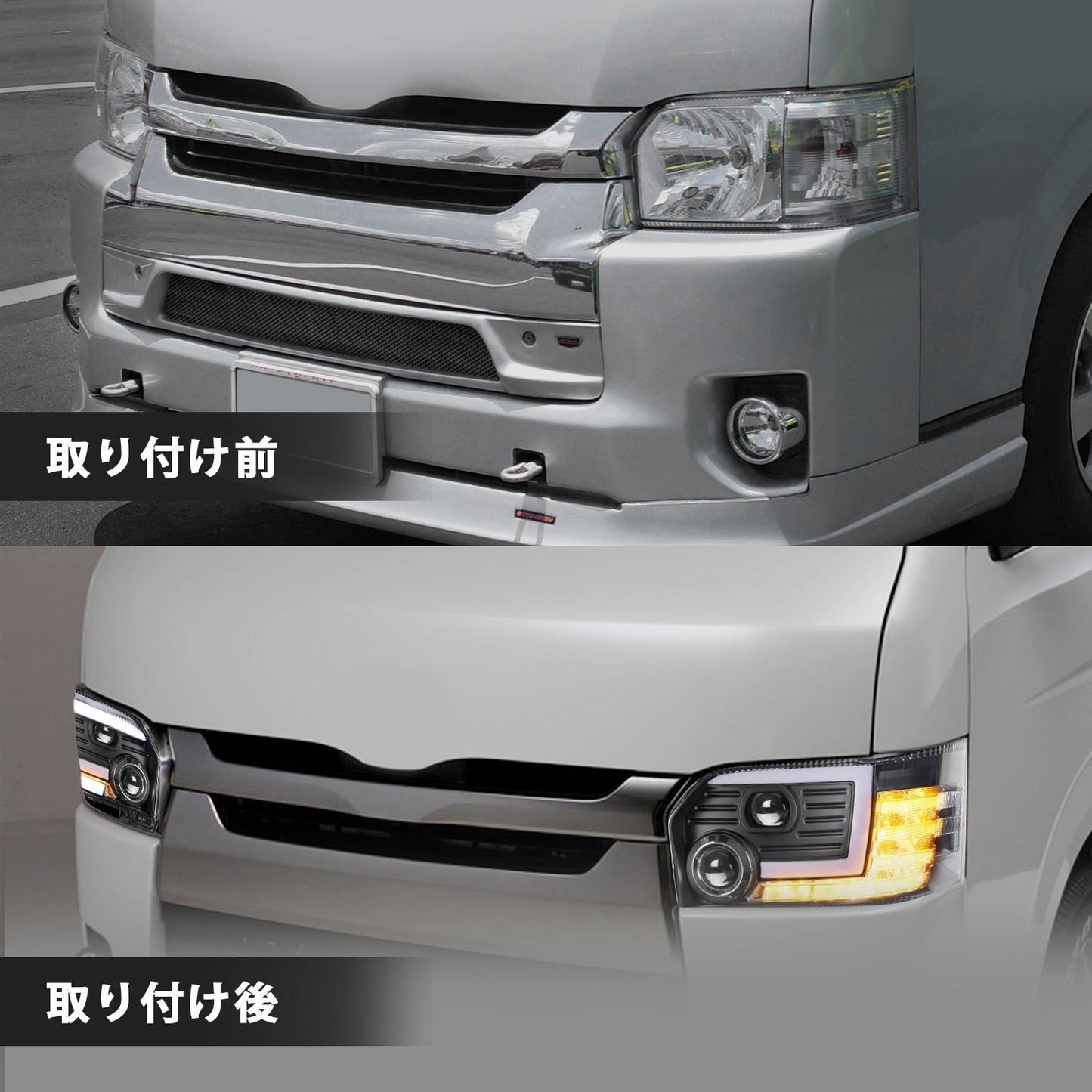 Full LED Headlights Assembly For Toyota Hiace 2005-2018