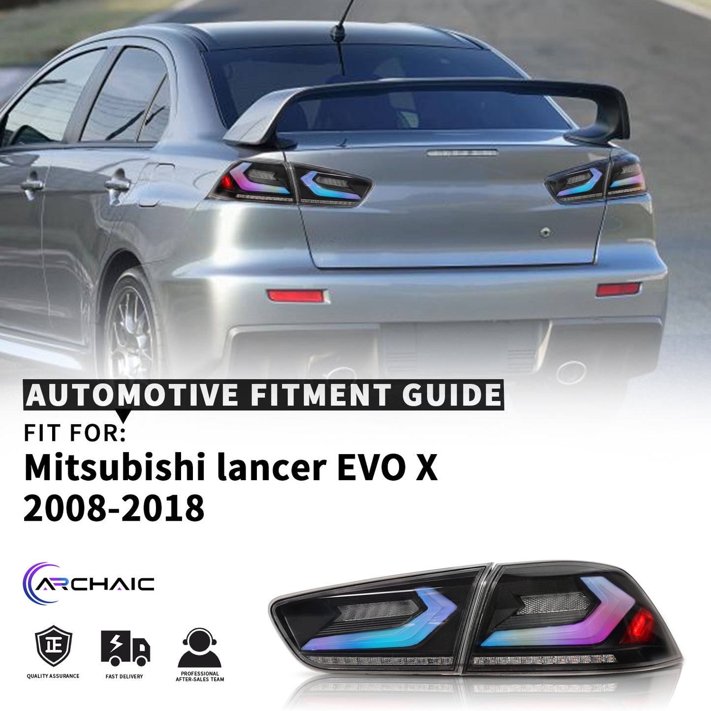 Mitsubishi Lancer EVO X 2008-2020용 풀 LED 테일 라이트 어셈블리