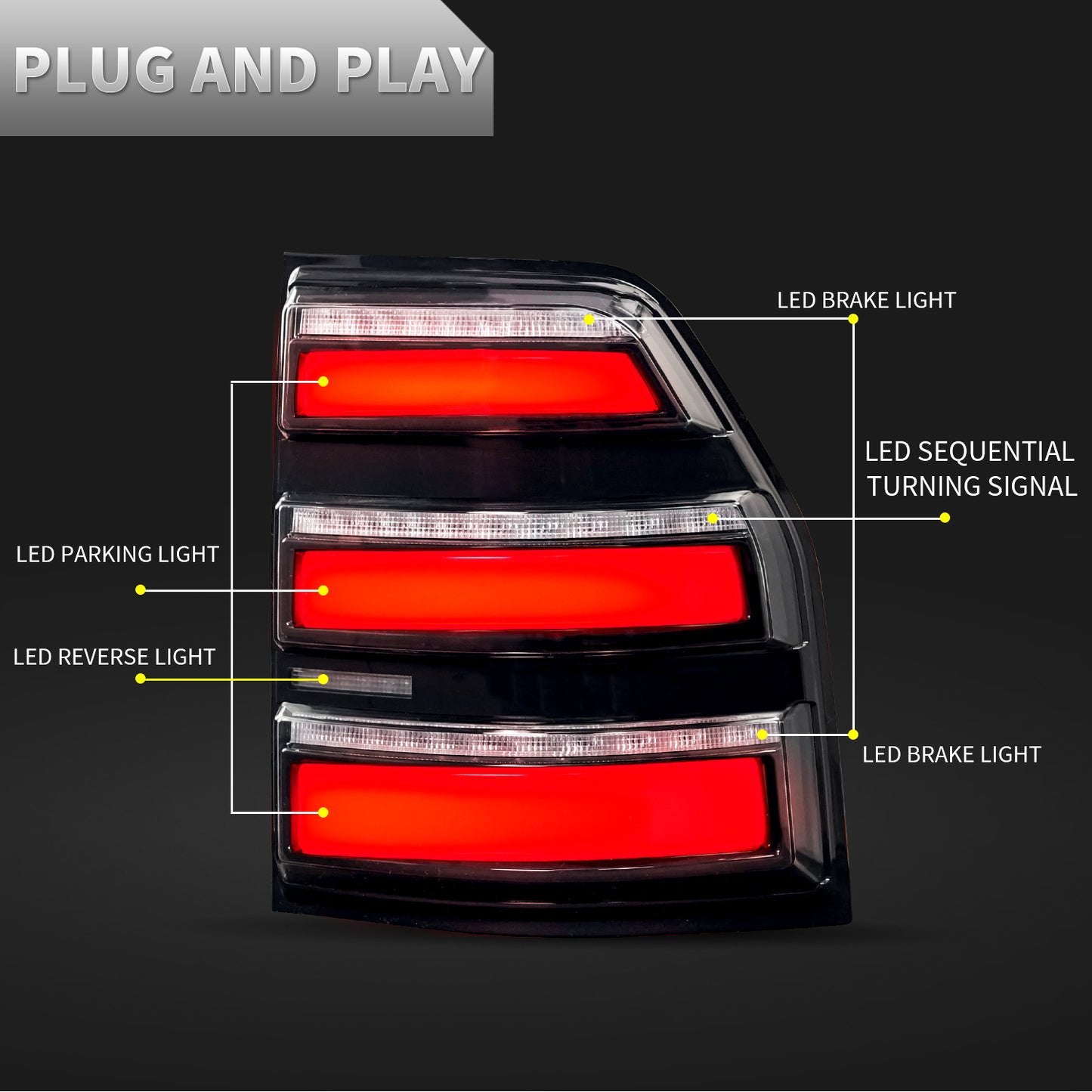 Full LED Tail Lights Assembly For Mitsubishi Pajero V93 V97 2006-2020