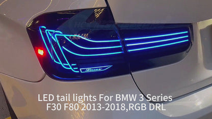 Full LED Tail Lights Assembly For BMW 3 Series F30 F35 2013-2018,RGB