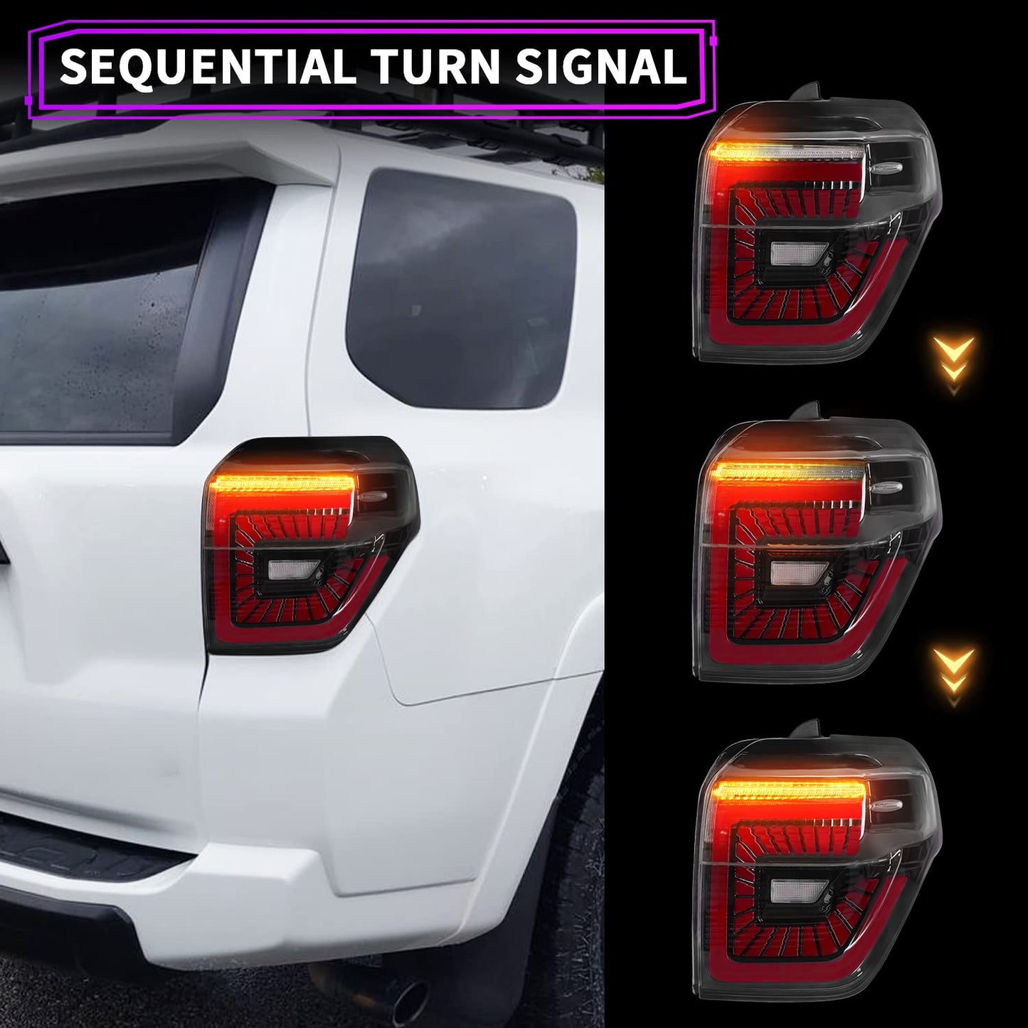 Toyota 4Runner 2014-2021(Style1)용 풀 LED 테일 라이트 어셈블리