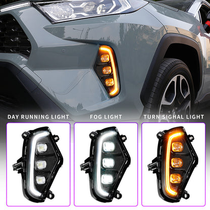 LED DRL Fog Lights For Toyota RAV4 2019-2022