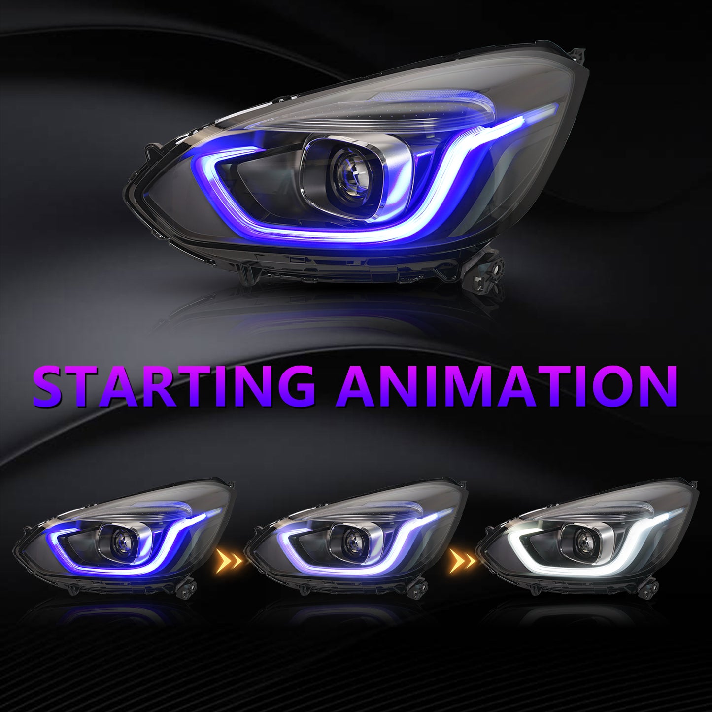 Full LED Headlights Assembly For Honda Fit/Jazz 2020-2023