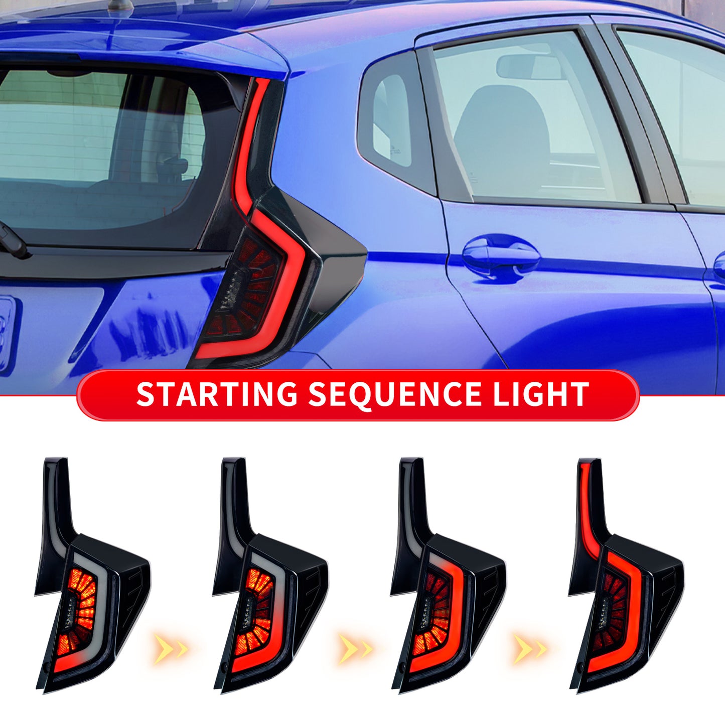 Full LED Tali Lights Assembly For Honda Fit/Jazz 2014-2020