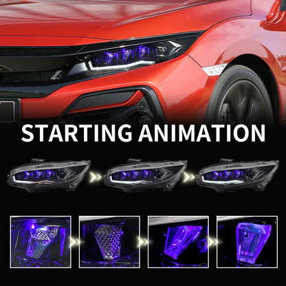 Full LED Headlights Assembly For 10th Gen Honda Civic 2016-2021