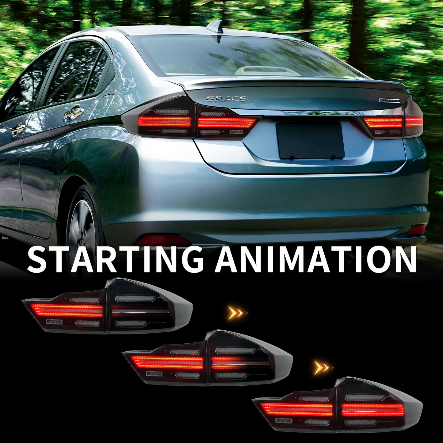 Full LED Tail Lights Assembly For Honda City 2014-2020
