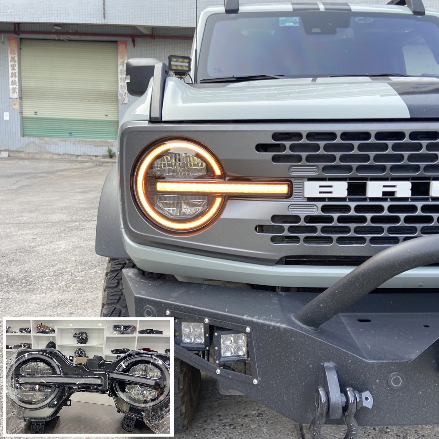 Raptor Version Full LED Headlights Assembly For Ford Bronco  2021-2023 2/4-Door