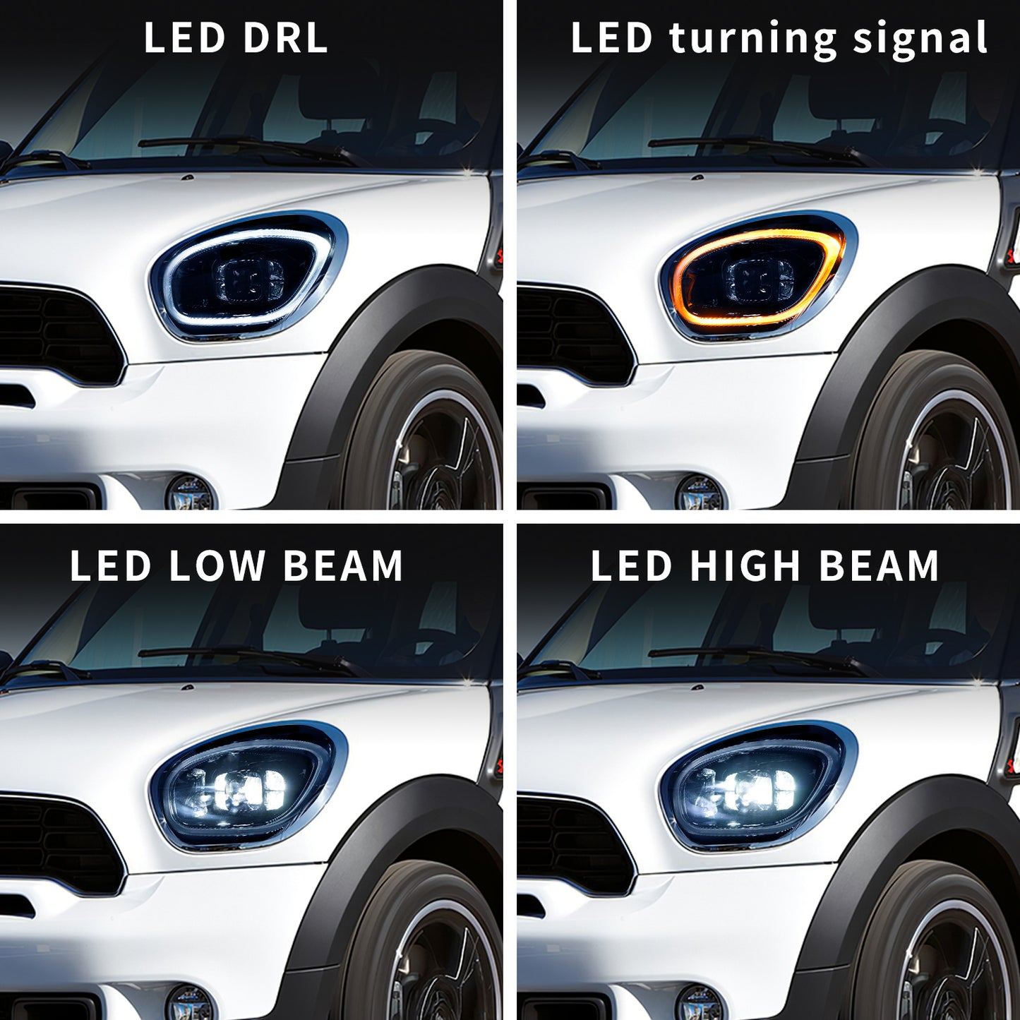 Full LED Headlights Assembly For Mini R60 2010-2016