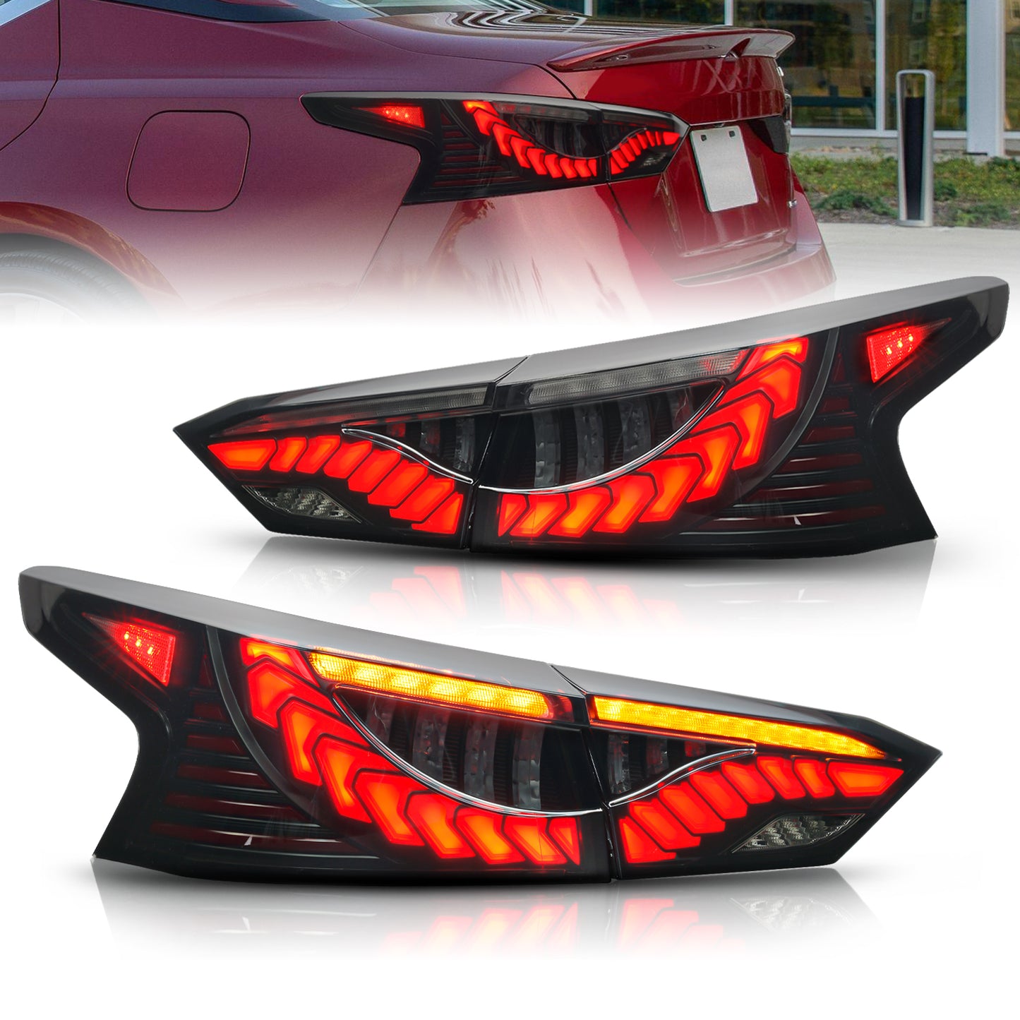 Full LED Tail Lights Assembly For 6th Gen Nissan Altima  2019-2022