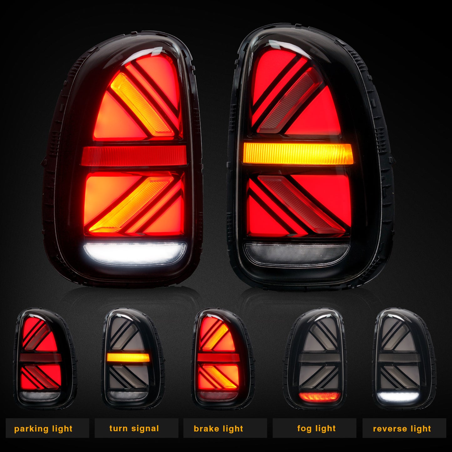 Archaische LED-Rückleuchten, kompatibel mit Mini Cooper Countryman R60 JCW Union Jack 2011-2016 