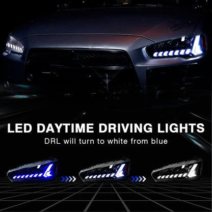 Full LED Headlights Assembly For Mitsubishi Lancer & EVO X 2008-2018