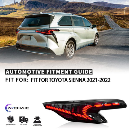 Toyota Sienna 2021-2022년을 위한 가득 차있는 LED 꼬리 빛 회의