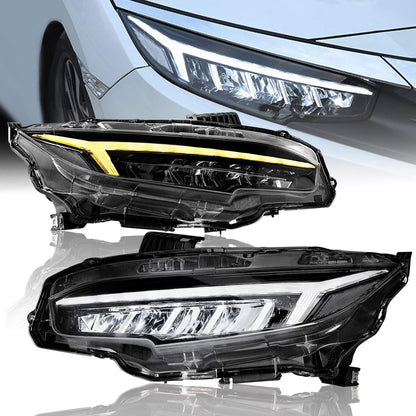 Full LED Headlights Assembly For 10th Gen Honda Civic 2016-2022