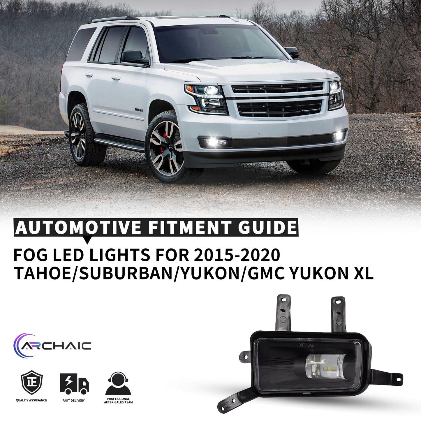 LED Fog Light For Chevy TAHOE/Suburban/YUKON/GMC Yukon XL 2015-2020