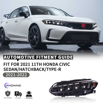 11세대 Honda Civic 2021-2022UP용 전체 LED 헤드라이트 어셈블리