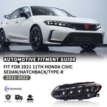 Загрузить изображение в средство просмотра галереи, Full LED Headlights Assembly For 11th Gen Honda Civic 2021-2022UP
