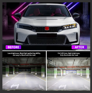 Full LED Headlights Assembly For 11th Gen Honda Civic 2021-2022UP