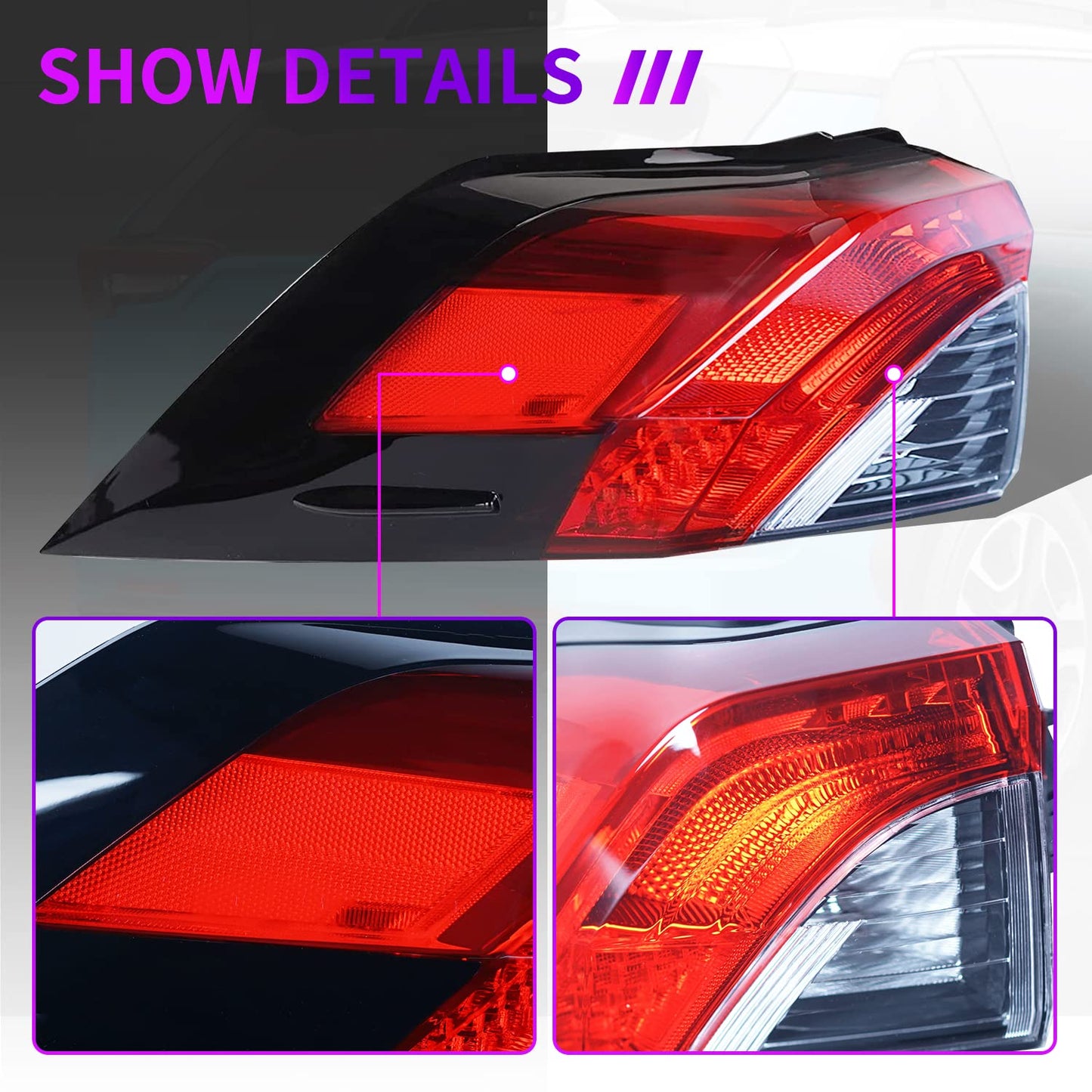 LED Outer Tail Light Assembly For Toyota RAV4 2019-2022,OE Style