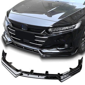Front Bumper Lip Spoiler Compatible with Honda Accord Sedan 2021 2022, (Glossy Black)