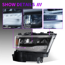 Carregar imagem no visualizador da galeria, LED Headlights Assembly For Dodge Ram 1500 2019-2022 (OE Style)
