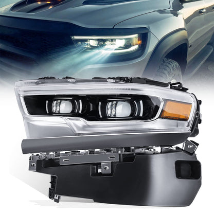 LED Projector Headlights Assembly For Dodge Ram 1500 2019-2022 (OE Style)